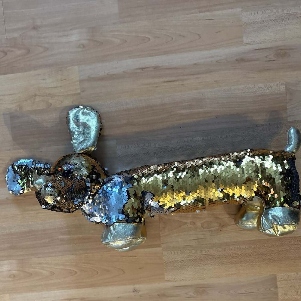 Dan Dee Collector's Choice Reversible Gold & Silver Sequin Dachshund Plush 18"